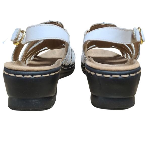 Clarks White Leather Lexi Marigold Sling Back Strappy Sandals Shoes 10 M - Picture 4 of 6